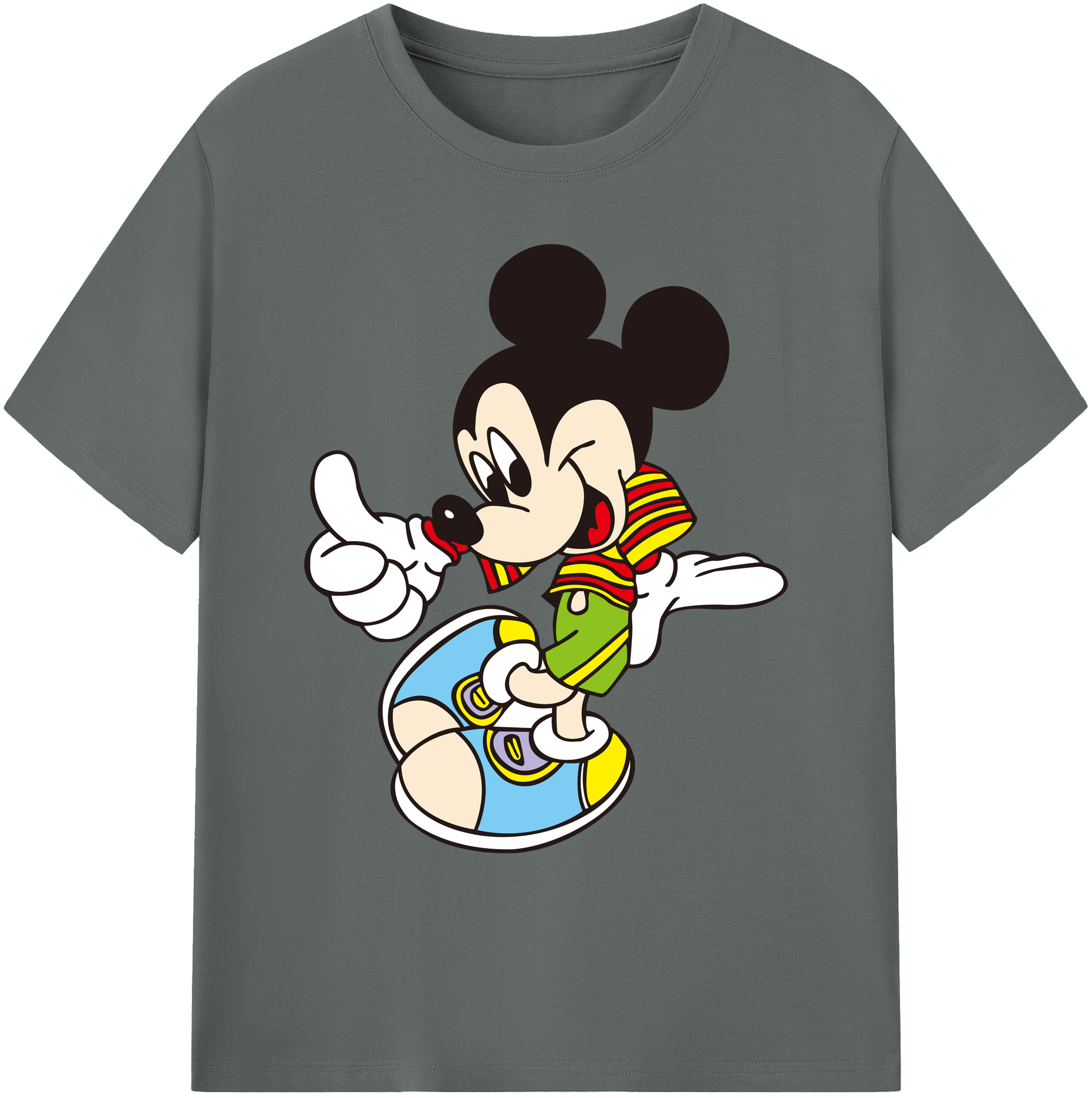 ミッキーマウス Mickey Mouse 綿100％ メンズ半袖Tシャツ｜肌触りやわらか＆通気性